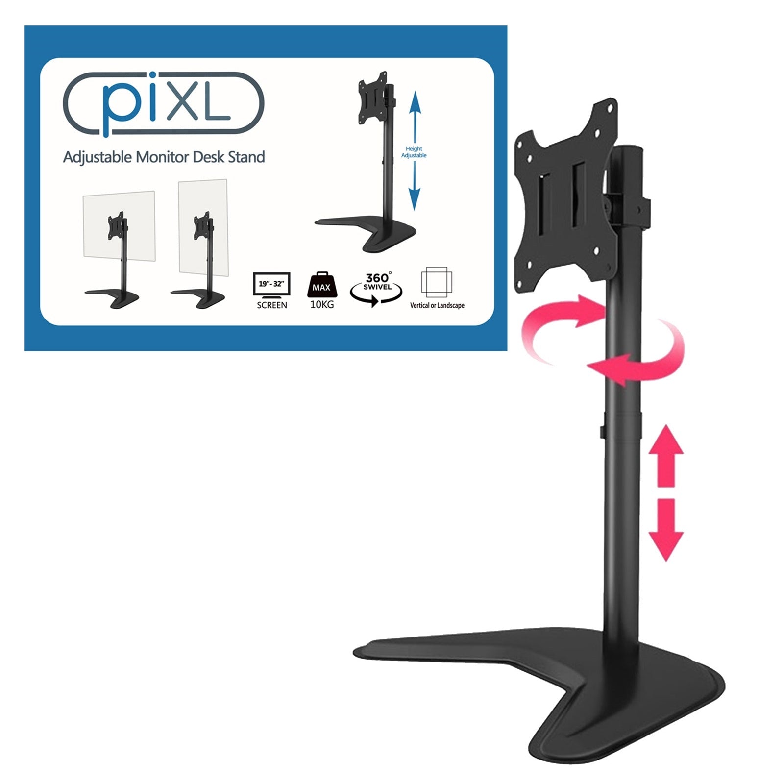 piXL Single Monitor Arm Desk Stand