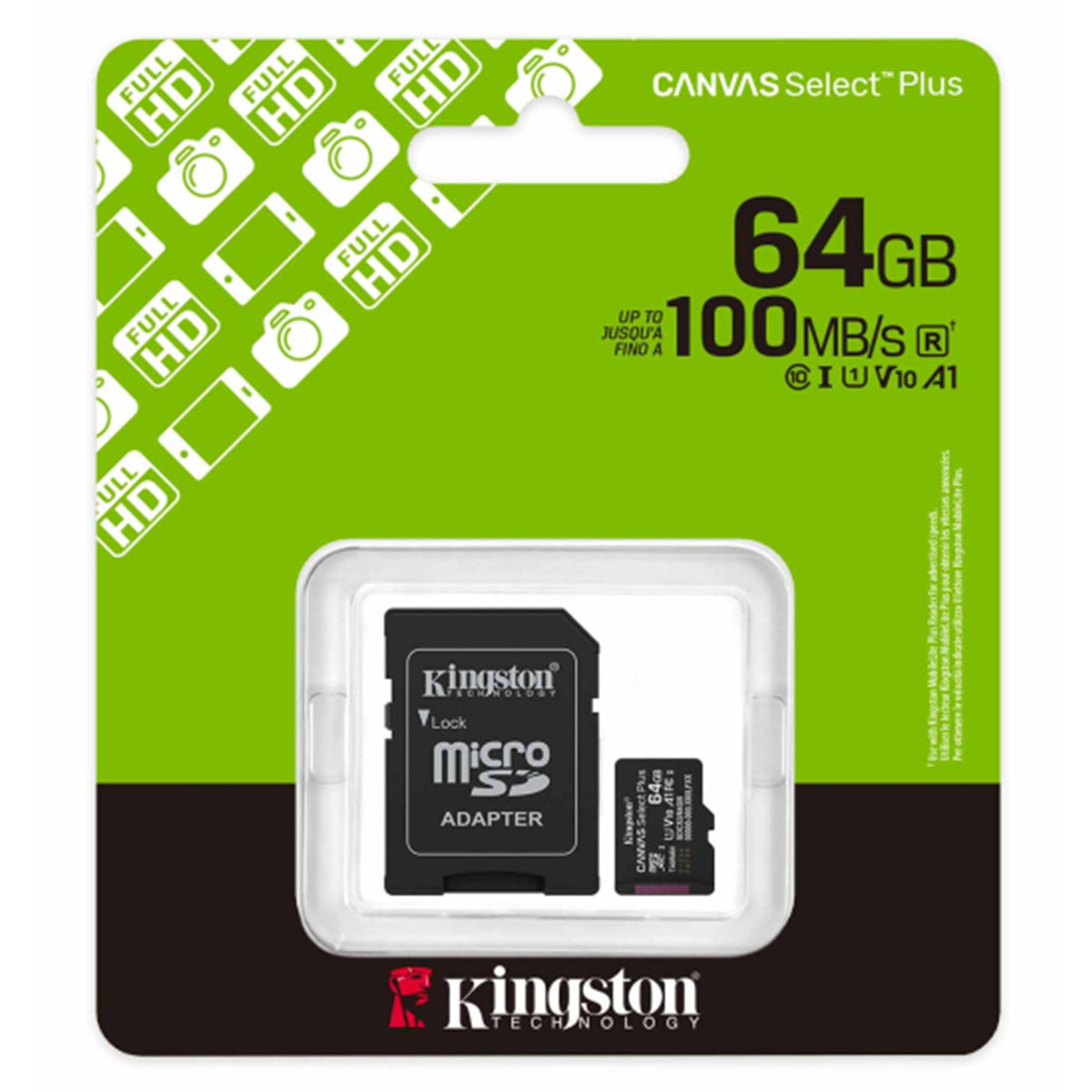 Kingston Canvas Select Plus 64GB Micro SD UHS-I Card with Adapter, A1-Rated for Android Devices