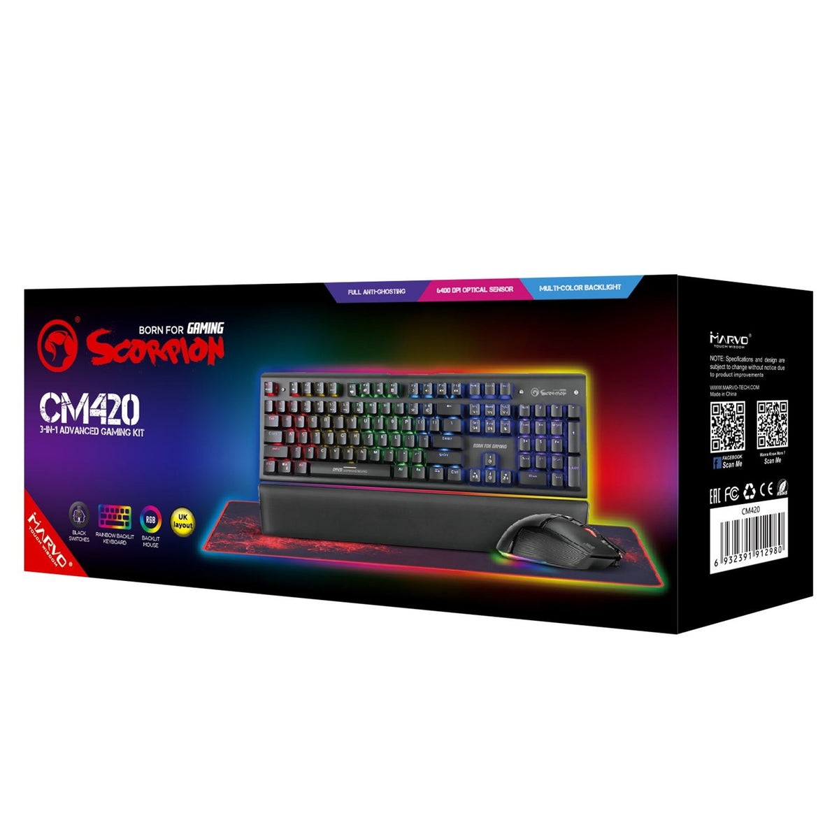 Marvo Scorpion CM420-UK 3-in-1 Gaming Kit