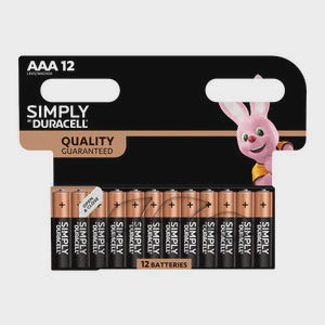 Duracell Simply Alkaline Pack of 12 AAA Batteries