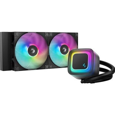 DeepCool LE240 V2 Black 240mm Liquid CPU Cooler, Dual 120mm ARGB Fans, Anti-Leak Tech, Quiet Pump, High Performance for Intel & AMD Sockets
