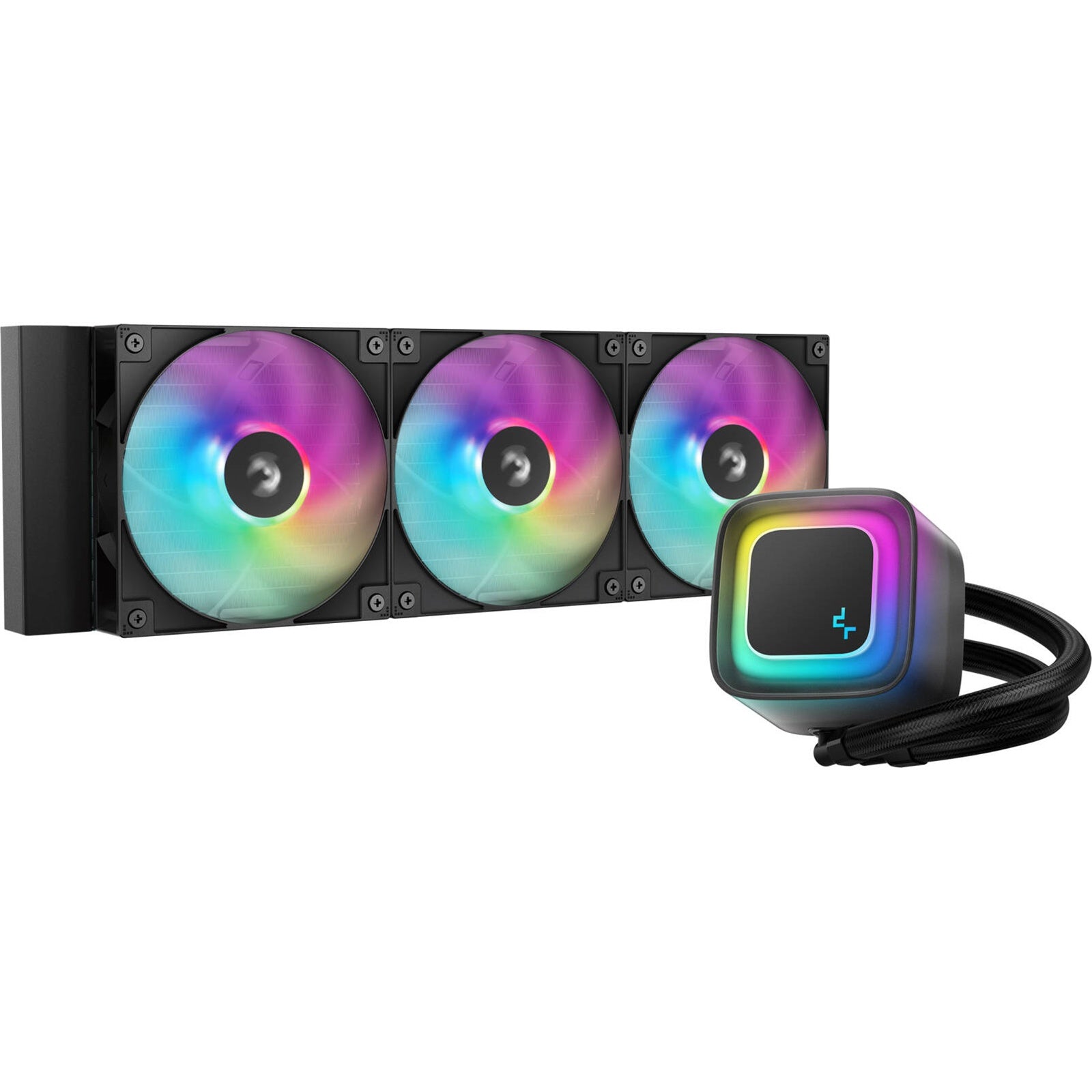 DeepCool LE360 V2 360mm Liquid CPU Cooler, Triple 120mm ARGB Fans, Anti-Leak Tech, Quiet High-Performance Pump, Compatible with Intel & AMD Sockets