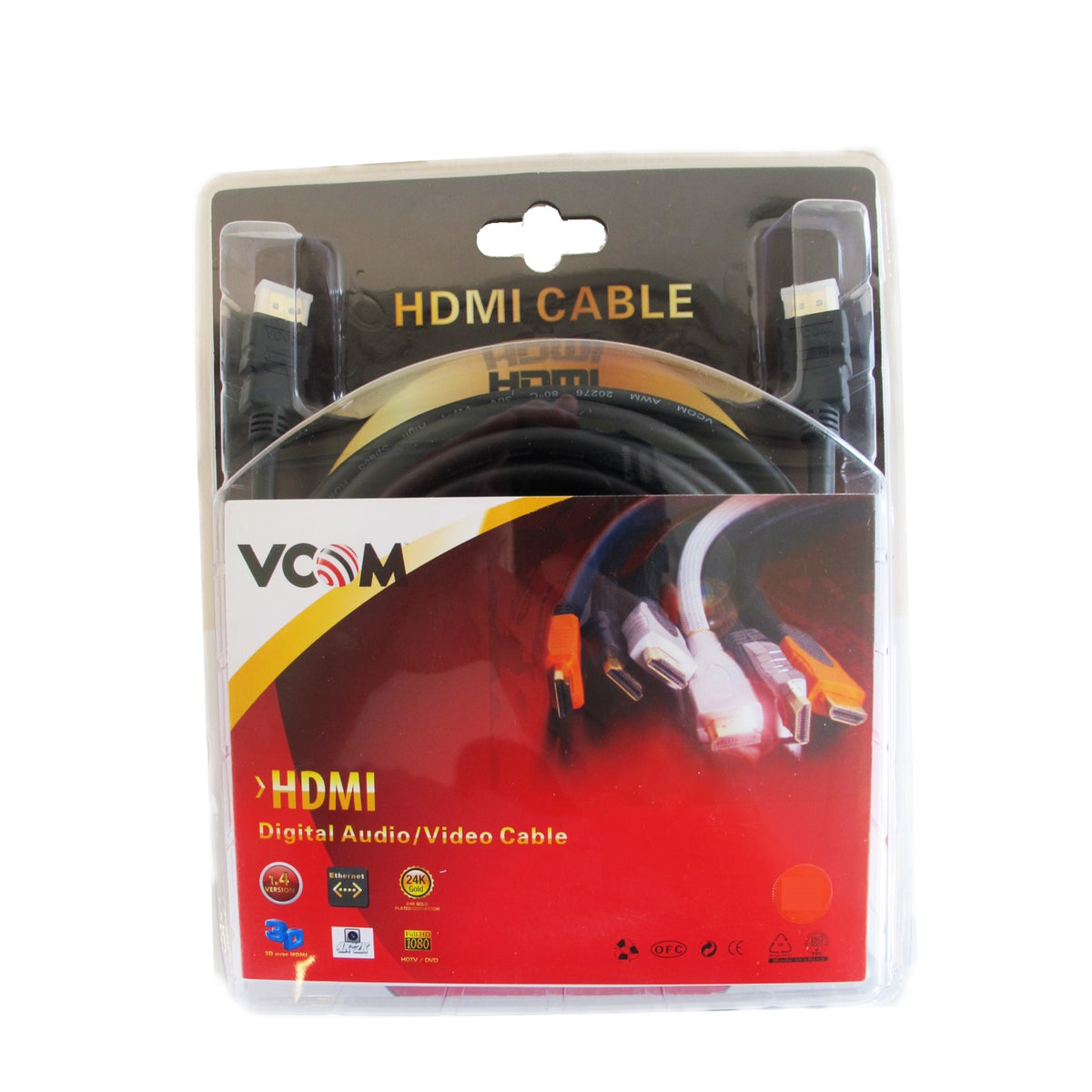 VCOM HDMI 1.4 (M) to HDMI 1.4 (M) 3m Black Retail Packaged Display Cable