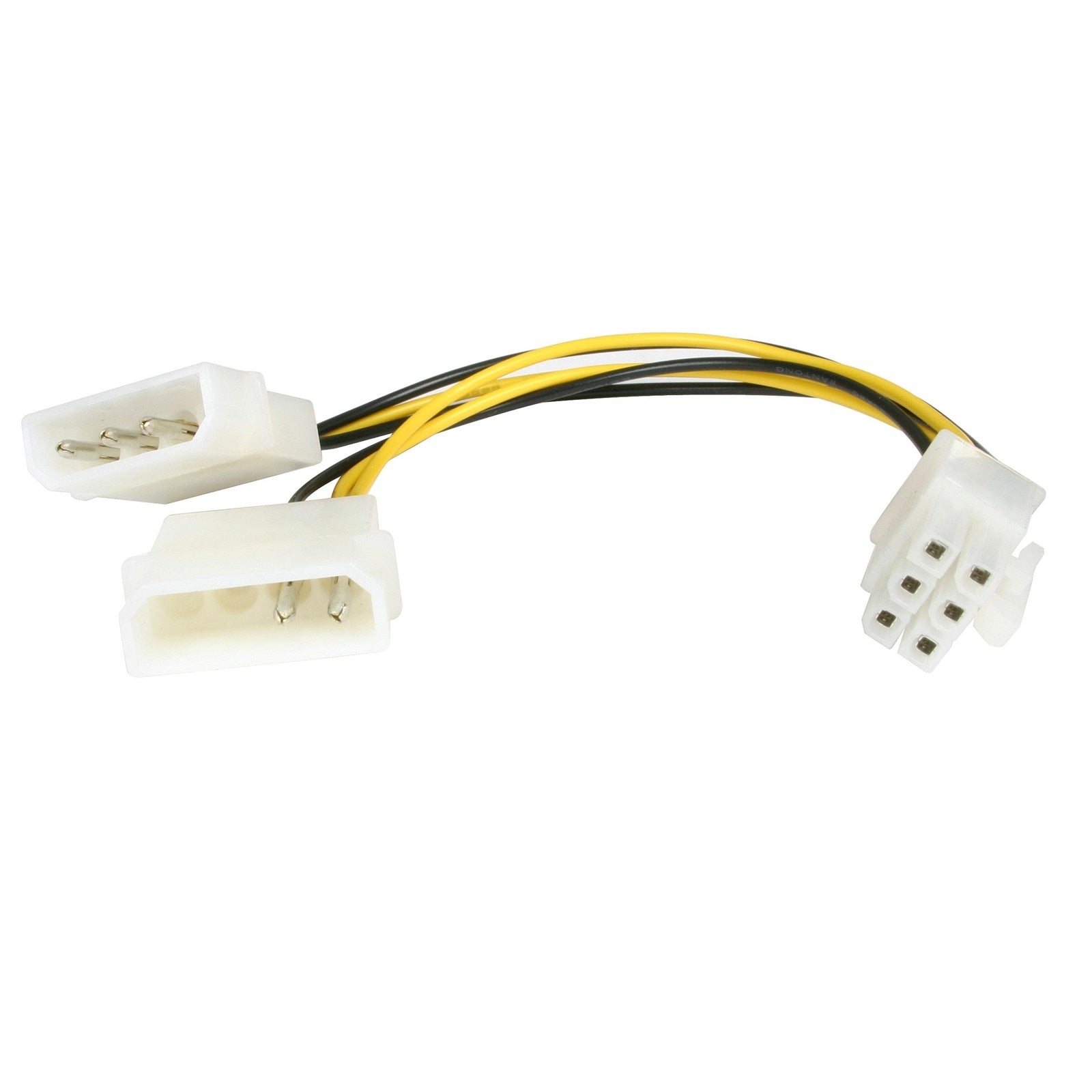 StarTech 2 x 4-pin Molex (M + M) to PCI-Express Power 6-pin (M) 0.15m Retail Packaged Internal Cable