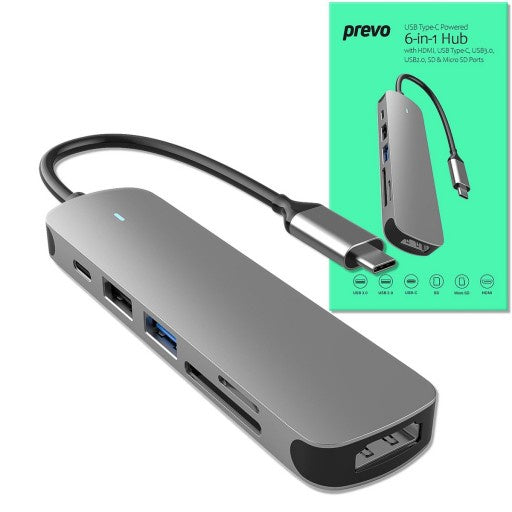 Prevo C605A USB Type-C 6-In-1 Hub Docking Station with HDMI