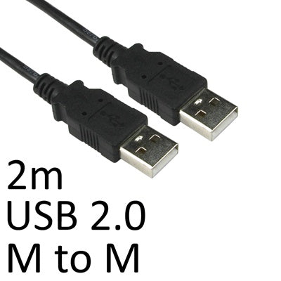 USB 2.0 A (M) to USB 2.0 A (M) 2m Black